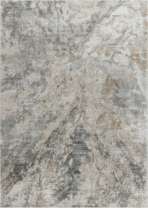 HomeRoots 9' X 12' Beige Abstract Power Loom Area Rug - Modern, Durable, Stain-Resistant for Any Room Style 490430