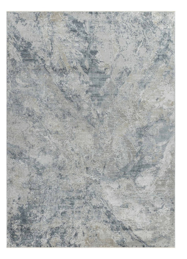 HomeRoots 5' X 8' Blue And Gray Abstract Area Rug - Stylish, Durable, Stain-Resistant for High-Traffic Homes 490431