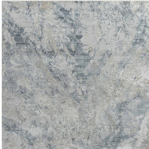 HomeRoots 5' X 8' Blue And Gray Abstract Area Rug - Stylish, Durable, Stain-Resistant for High-Traffic Homes 490431