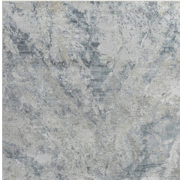 HomeRoots 5' X 8' Blue And Gray Abstract Area Rug - Stylish, Durable, Stain-Resistant for High-Traffic Homes 490431