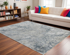 Homeroots 8' X 10' Blue Gray Abstract Power Loom Area Rug  Other Material 490432