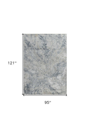 HomeRoots 8' Blue Gray Abstract Power Loom Area Rug - Modern Elegance, Durable Comfort for Any Space 8' X 10' 490432