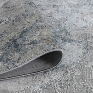 HomeRoots 8' Blue Gray Abstract Power Loom Area Rug - Modern Elegance, Durable Comfort for Any Space 9' X 12' 490433
