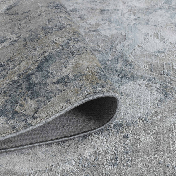 HomeRoots 8' Blue Gray Abstract Power Loom Area Rug - Modern Elegance, Durable Comfort for Any Space 9' X 12' 490433