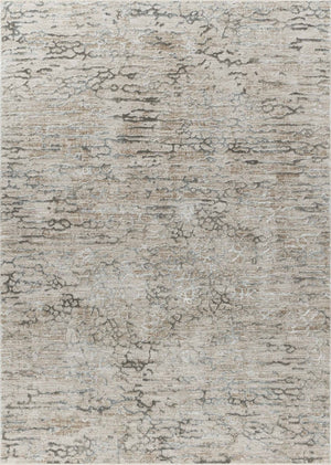 HomeRoots 5' Stain-Resistant Beige Abstract Area Rug for Stylish Durability in High-Traffic Spaces and Homes 5' X 8' 490434