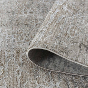 Homeroots 8' X 10' Beige Abstract Stain Resistant Area Rug  Other Material 490435