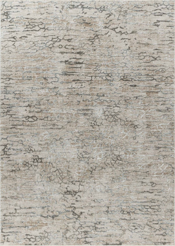 HomeRoots 5' Stain-Resistant Beige Abstract Area Rug for Stylish Durability in High-Traffic Spaces and Homes 8' X 10' 490435