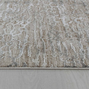 Homeroots 8' X 10' Beige Abstract Stain Resistant Area Rug  Other Material 490435