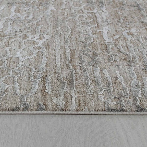 Homeroots 8' X 10' Beige Abstract Stain Resistant Area Rug  Other Material 490435