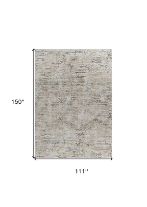 Homeroots 9' X 12' Beige Abstract Stain Resistant Area Rug  Other Material 490436