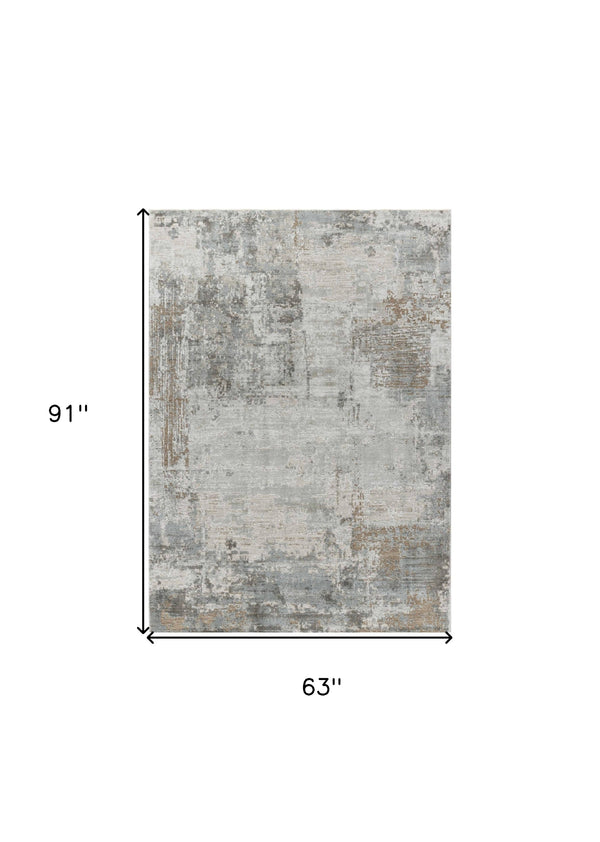 Homeroots 5' X 8' Beige Abstract Power Loom Stain Resistant Area Rug  Other Material 490437