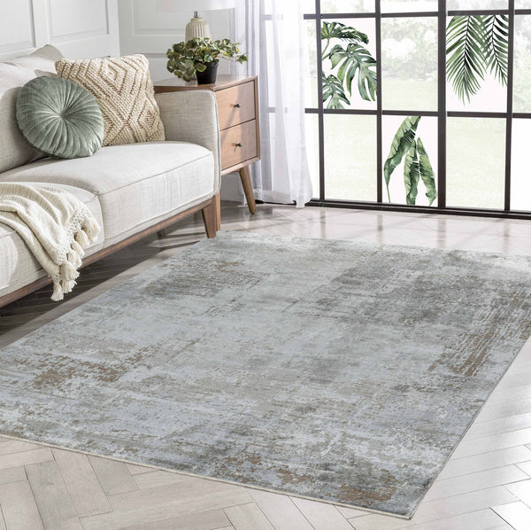 Homeroots 5' X 8' Beige Abstract Power Loom Stain Resistant Area Rug  Other Material 490437