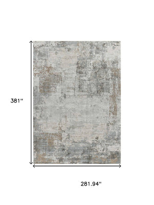 HomeRoots 9' X 12' Beige Abstract Area Rug - Stain-Resistant, Power-Loomed Design for Modern Homes & Easy Care 490439