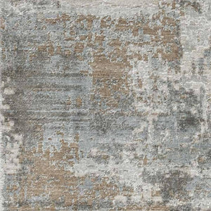 HomeRoots 9' X 12' Beige Abstract Area Rug - Stain-Resistant, Power-Loomed Design for Modern Homes & Easy Care 490439