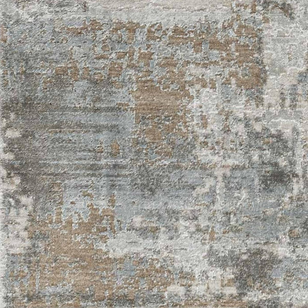 HomeRoots 9' X 12' Beige Abstract Area Rug - Stain-Resistant, Power-Loomed Design for Modern Homes & Easy Care 490439