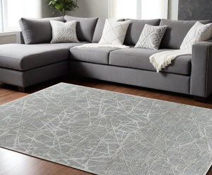 Homeroots 8' X 10' Turquoise Abstract Power Loom Stain Resistant Area Rug  Other Material 490441