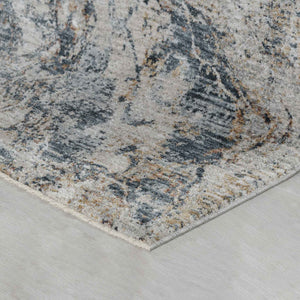 Homeroots 5' X 8' Beige And Blue Abstract Power Loom Area Rug  Other Material 490443