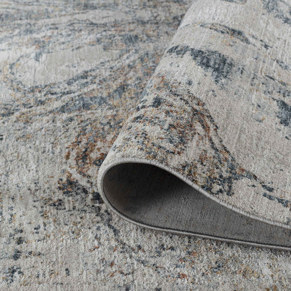 Homeroots 9' X 12' Beige Blue Abstract Power Loom Area Rug  Other Material 490445