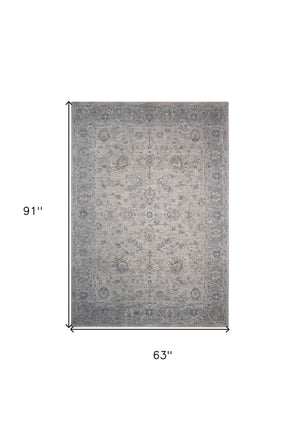 Homeroots 5' X 8' Cream Southwestern Power Loom Stain Resistant Area Rug  Other Material 490446