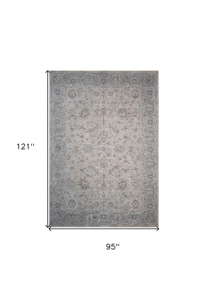 HomeRoots 5' Cream Southwestern Area Rug - Stain & Water Resistant, Durable, and Stylish for Any Home Decor 8' X 10' 490447