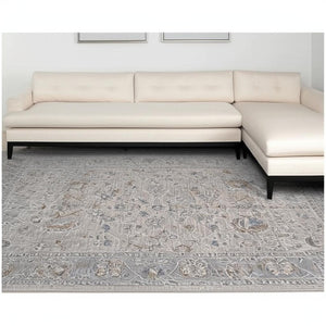 HomeRoots 5' Cream Southwestern Area Rug - Stain & Water Resistant, Durable, and Stylish for Any Home Decor 9' X 12' 490448