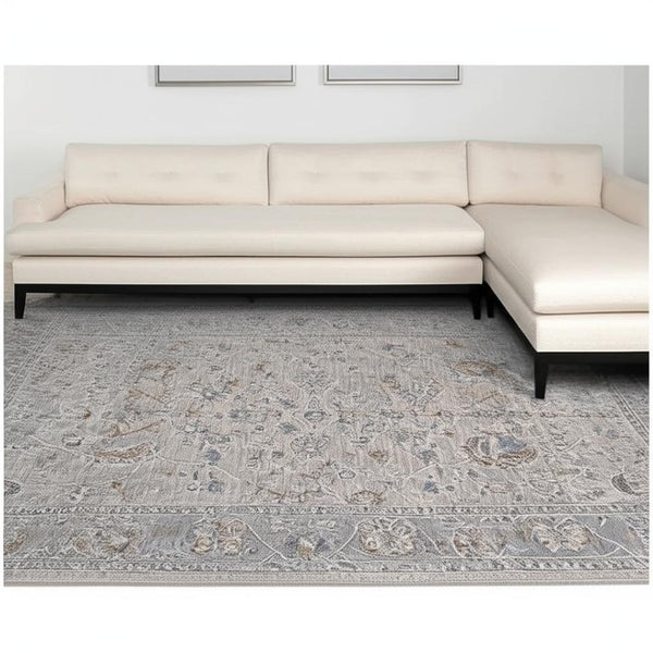 HomeRoots 5' Cream Southwestern Area Rug - Stain & Water Resistant, Durable, and Stylish for Any Home Decor 9' X 12' 490448
