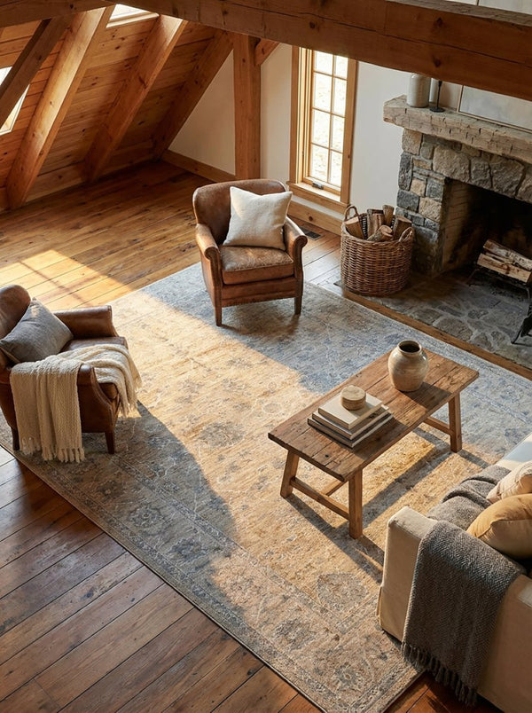 HomeRoots 5' Gold Southwestern Area Rug - Durable, Stain Resistant Design for Modern & Rustic Homes 5' X 8' 490449