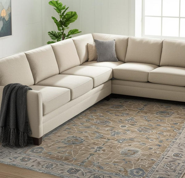 HomeRoots 5' Gold Southwestern Area Rug - Durable, Stain Resistant Design for Modern & Rustic Homes 8' X 10' 490450