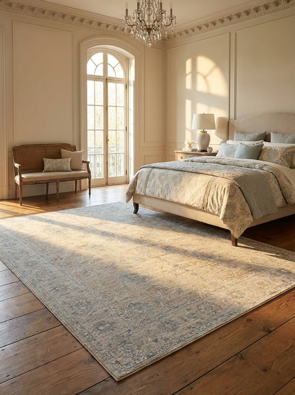 HomeRoots 5' Gold Southwestern Area Rug - Durable, Stain Resistant Design for Modern & Rustic Homes 8' X 10' 490450