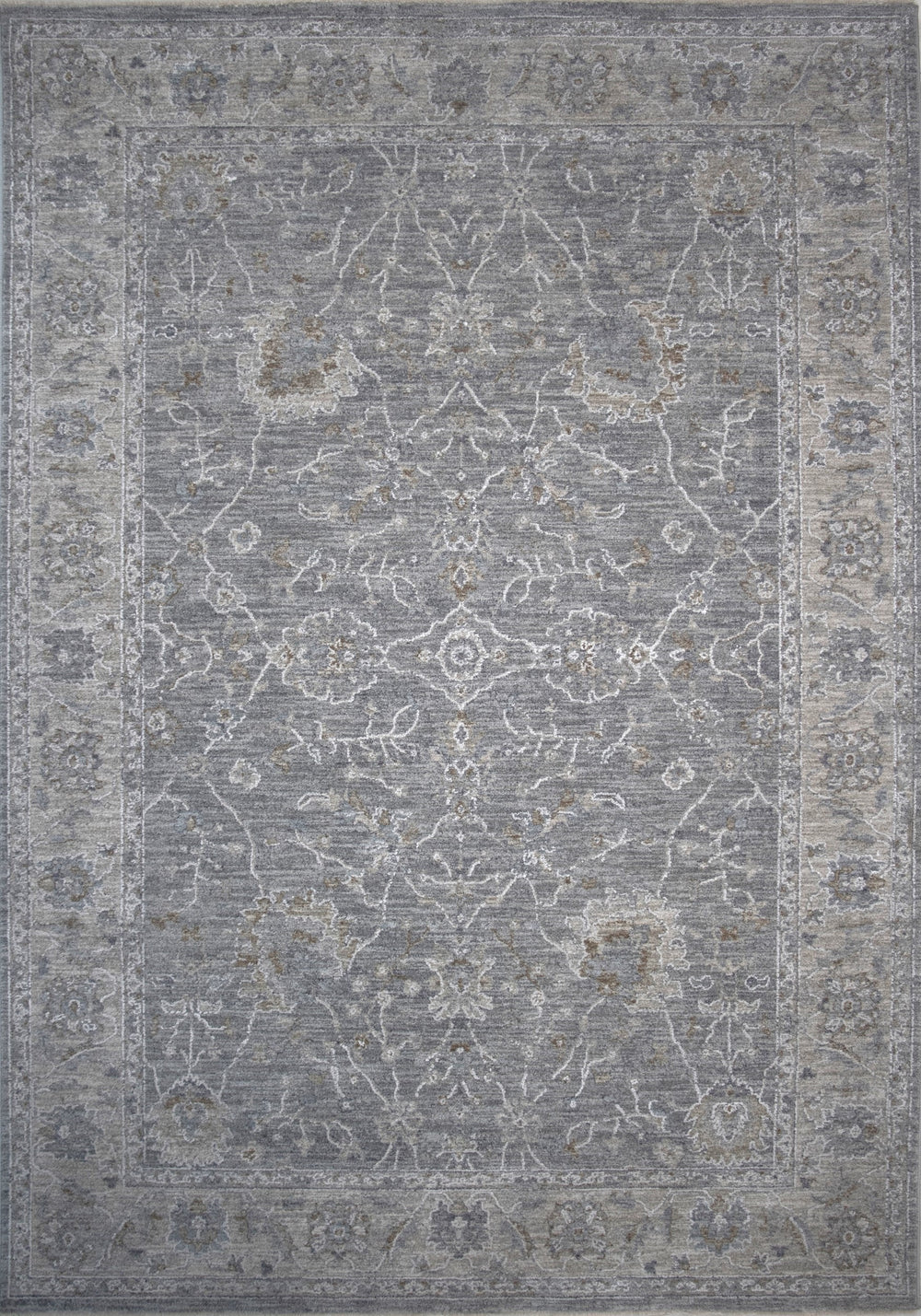 Homeroots 5' X 7' Blue Gray Southwestern Floral Area Rug  Other Material 490452