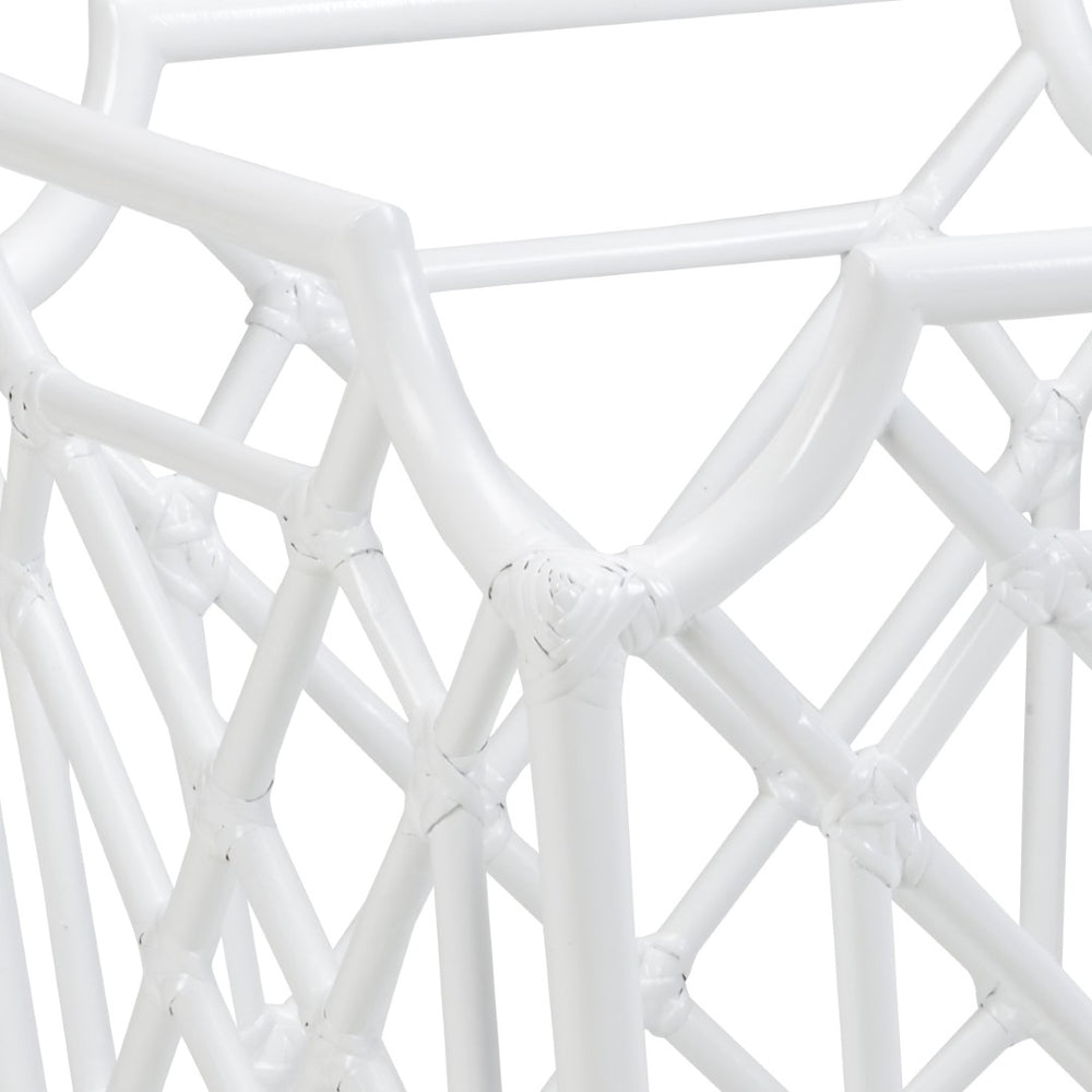 Wildwood Wild Palm Planter White Rattan-Style 25.5"H Large Decorative Indoor Outdoor Pot For Palms And Statement Plants 490453