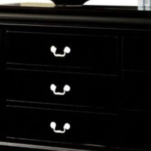 Homeroots 60" Black Solid And Manufactured Wood Six Drawer Double Dresser  Solid And Manufactured Wood 490455