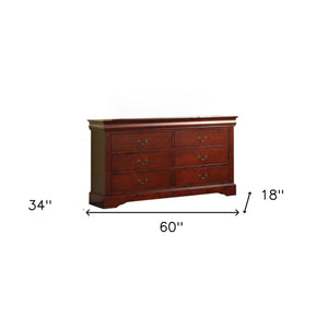 Homeroots 60" Brown Solid And Manufactured Wood Six Drawer Double Dresser  Solid And Manufactured Wood 490456