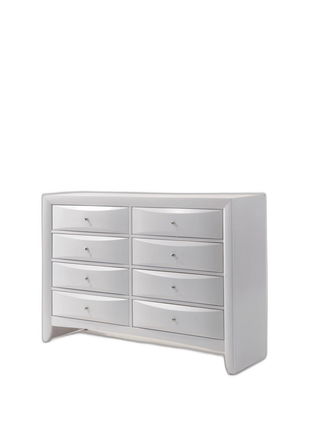 Homeroots 59" White Solid And Manufactured Wood Eight Drawer Double Dresser  Solid And Manufactured Wood 490458