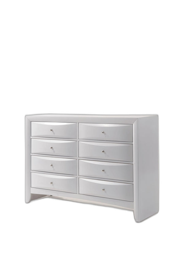 Homeroots 59" White Solid And Manufactured Wood Eight Drawer Double Dresser  Solid And Manufactured Wood 490458