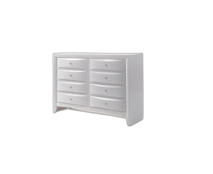 Homeroots 59" White Solid And Manufactured Wood Eight Drawer Double Dresser  Solid And Manufactured Wood 490458