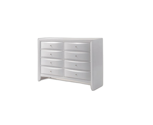 Homeroots 59" White Solid And Manufactured Wood Eight Drawer Double Dresser  Solid And Manufactured Wood 490458