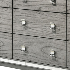 Homeroots 64" Light Gray Solid And Manufactured Wood Nine Drawer Triple Dresser  Solid And Manufactured Wood 490460