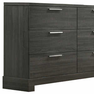 Homeroots 59" Gray Solid And Manufactured Wood Six Drawer Double Dresser  Solid And Manufactured Wood 490461