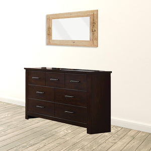 Homeroots 55" Mahogany Seven Drawer Double Dresser  Manufactured Wood 490464