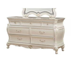 Homeroots 66" Pearl Solid And Manufactured Wood Seven Drawer Triple Dresser  Solid And Manufactured Wood 490465