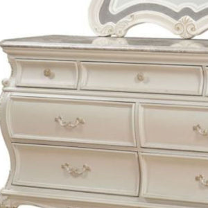 Homeroots 66" Pearl Solid And Manufactured Wood Seven Drawer Triple Dresser  Solid And Manufactured Wood 490465
