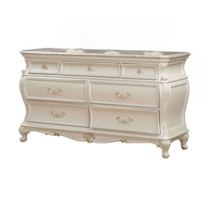 Homeroots 66" Pearl Solid And Manufactured Wood Seven Drawer Triple Dresser  Solid And Manufactured Wood 490465