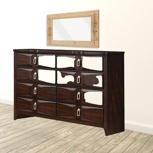 Homeroots 59" Espresso Eight Drawer Double Dresser  Manufactured Wood 490466