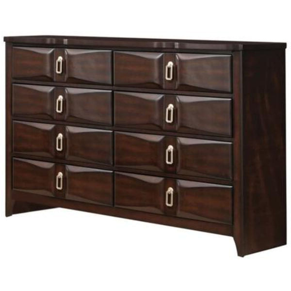 Homeroots 59" Espresso Eight Drawer Double Dresser  Manufactured Wood 490466