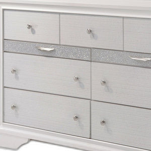 Homeroots 63" White Manufactured Wood Nine Drawer Triple Dresser  Manufactured Wood 490469