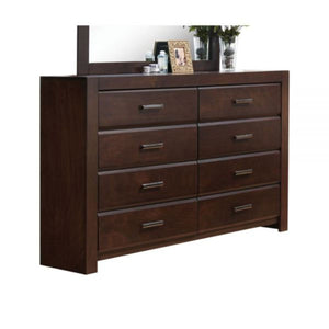 Homeroots 59" Brown Solid And Manufactured Wood Eight Drawer Double Dresser  Solid And Manufactured Wood 490470