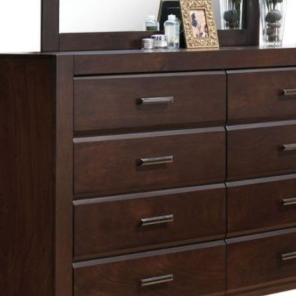 Homeroots 59" Brown Solid And Manufactured Wood Eight Drawer Double Dresser  Solid And Manufactured Wood 490470