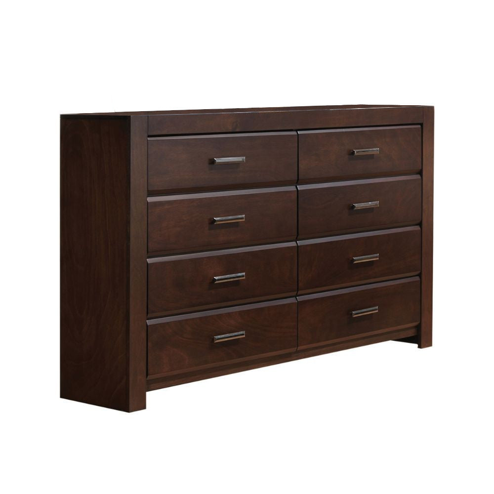 Homeroots 59" Brown Solid And Manufactured Wood Eight Drawer Double Dresser  Solid And Manufactured Wood 490470