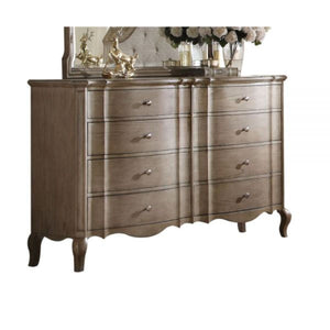 Homeroots 64" Taupe Solid And Manufactured Wood Eight Drawer Double Dresser  Solid And Manufactured Wood 490473